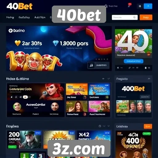 Interface e usabilidade do site 40bet